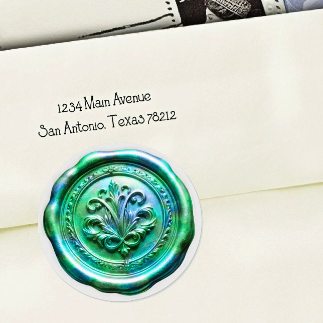 Faux Wax Envelope Seal Style 4 Green 21 Sticker (Von Creator hochgeladen)