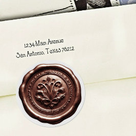 Faux Wax Envelope Seal Style 4 Milk Chocolate 2 Runder Aufkleber