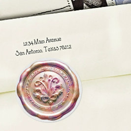 Faux Wax Envelope Seal Style 4 Pink 24 Sticker