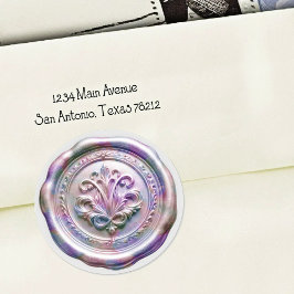 Faux Wax Envelope Seal Style 4 Purple 20 Sticker