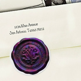 Faux Wax Envelope Seal Style 4 Purple 20 Sticker