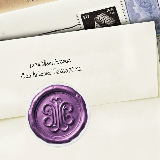 Faux Wax Seal Deep Impression Purple 2 Runder Aufkleber (Von Creator hochgeladen)