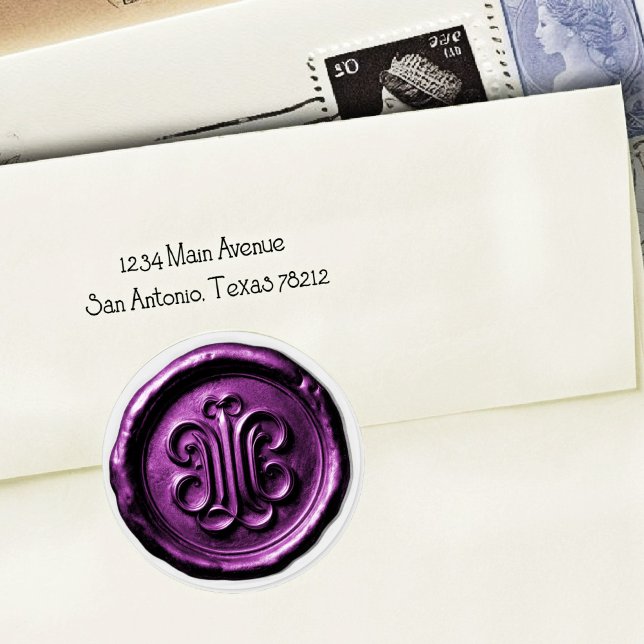 Faux Wax Seal Deep Impression Purple 4 Runder Aufkleber (Von Creator hochgeladen)