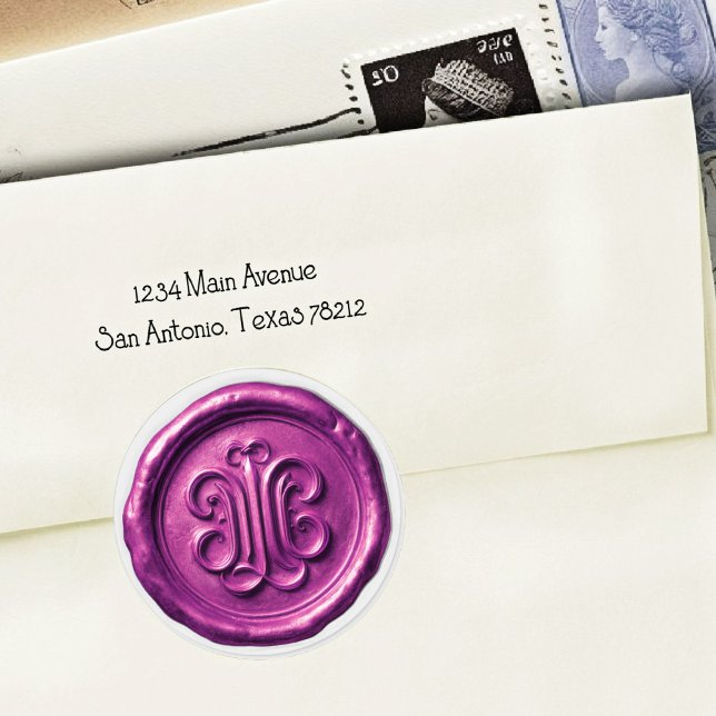 Faux Wax Seal Deep Impression Purple Runder Aufkleber (Von Creator hochgeladen)