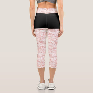 Faux White Lace Fishnet Capri Leggings