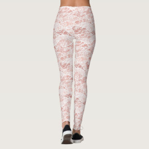 Faux White Lace Fishnet Leggings Design romantique