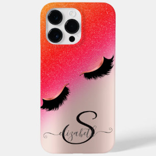 Faux Wimpern Chic Glitter Rosen Gold Case-Mate iPhone 14 Pro Max Hülle