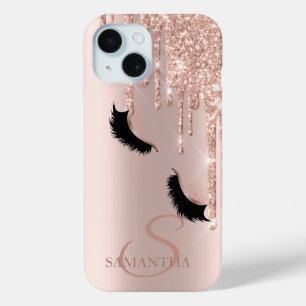 Faux Wimpern Glitter Roségold Tröpfchen Case-Mate iPhone Hülle