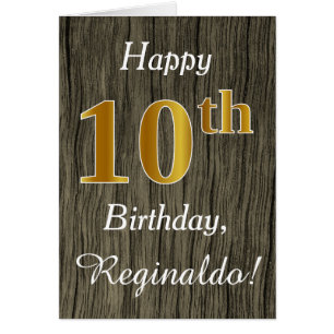 Faux Wood, Faux Gold 10e anniversaire + Nom person