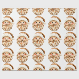 Faux-Yarn-Nocken-Haken-Santa-Gesicht-Weihnachtsver Geschenkpapier