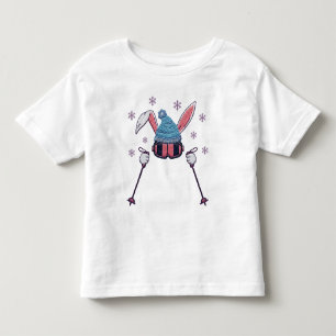 Faux-Yarn-Ski-Hase Winter Humor Kleinkind T-shirt