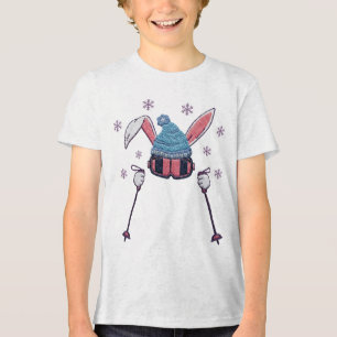 Faux-Yarn-Ski-Hase Winter Humor Tri-Blend Shirt