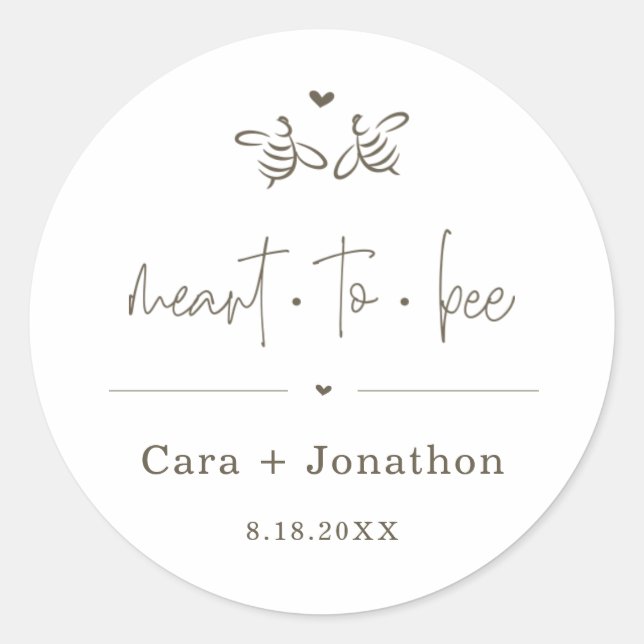 Faveur de pot de miel Meant to Bee / Autocollant d (Devant)