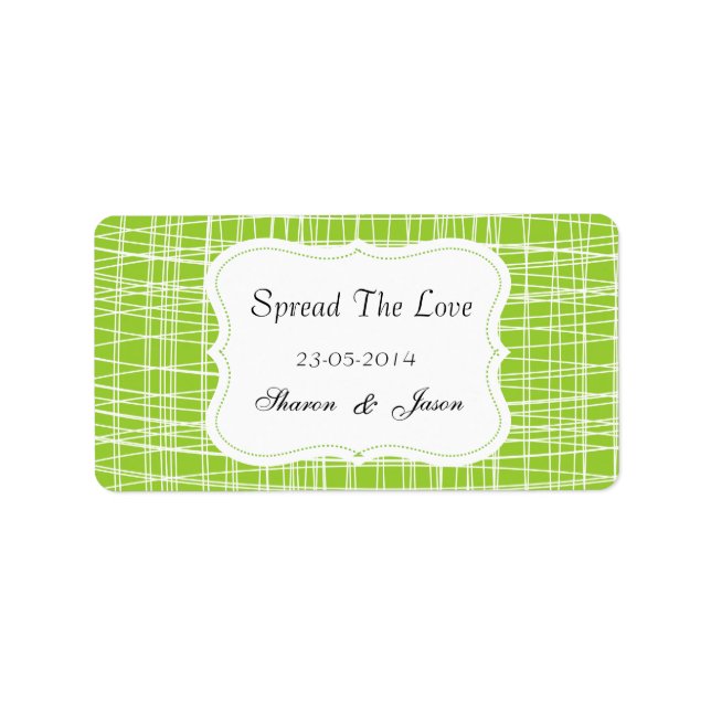 Faveurs Mariage Jam Jar Étiquettes Étaler L'Amour (Devant)