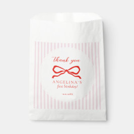 Favor Bags Elegant red birthday bow. Geschenktütchen