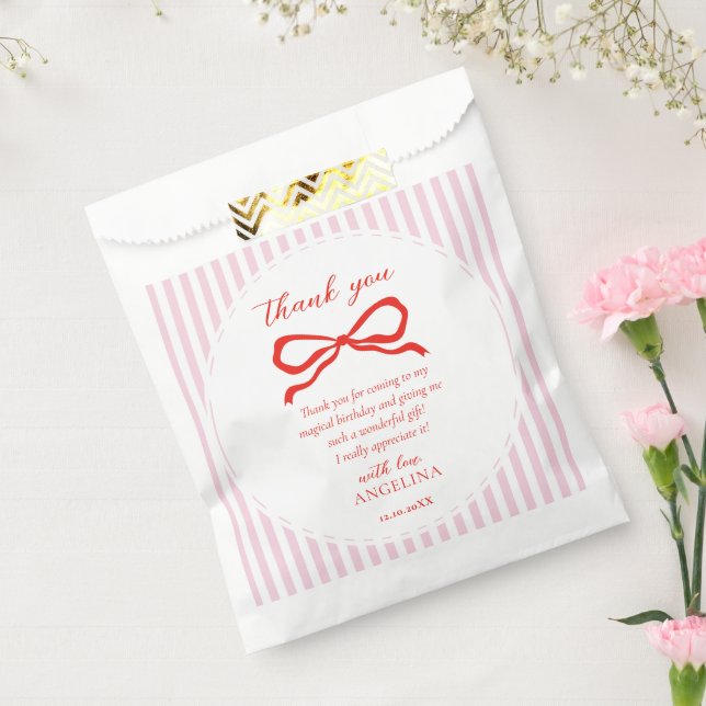 Favor Bags Elegant red birthday bow. Geschenktütchen (Versiegelt)