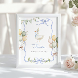 Favor Blau Eine Dumme Gans Geburtstagsfeier Poster