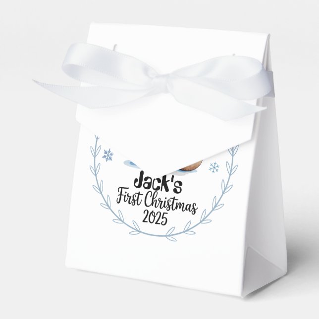 Favor Box-Baby's First Christmas Favor Boxes Geschenkschachtel (Vorderseite)