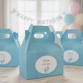Favor boxes for guests. Blue cardstock color Geschenkschachtel