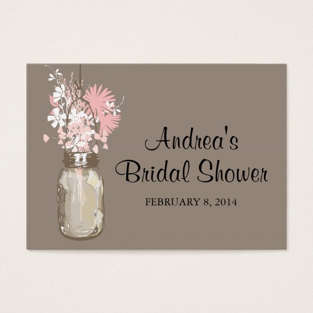 Favor Card Mason Jar Wildblumen (Vorderseite)