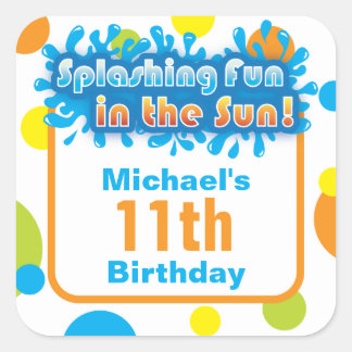 Favor Sticker - Splashing Fun in the Sun