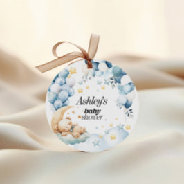 Favor Tags Baby Dusche Blue Bären Balloons Geschenkanhänger