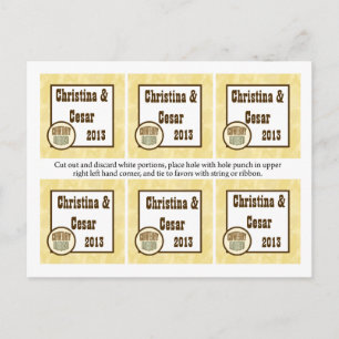 Favor Tags Cowboy Rodeo Steer Skull Tan Country Postkarte