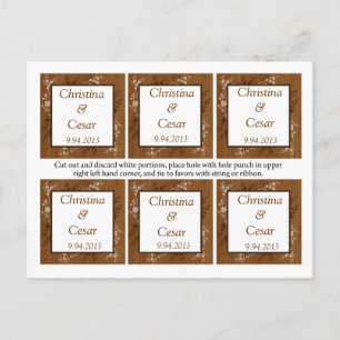 Favor Tags Holzpfeife Blumenblumen Gra Postkarte