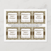 Favor Tags Tanish Brown Damask