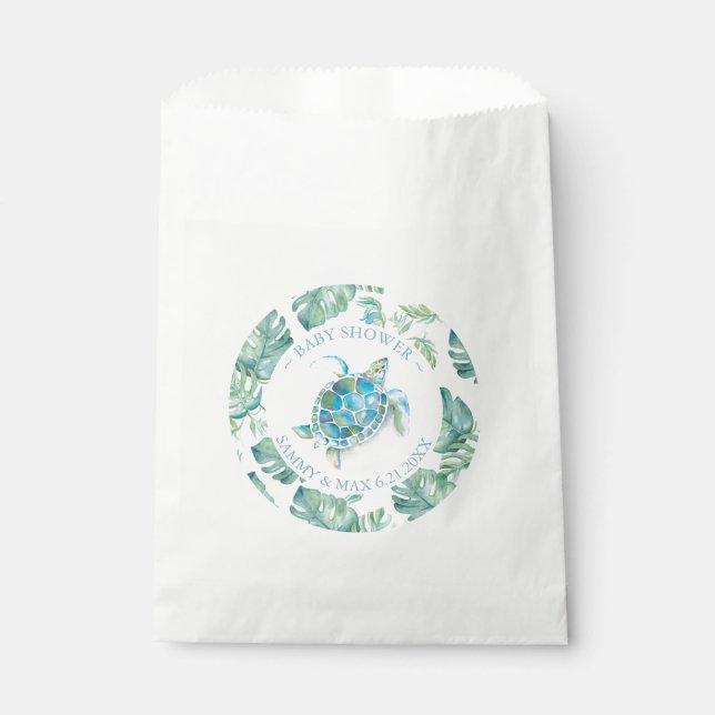 Favoriser les sacs Baby shower Tortue de mer tropi (Devant)