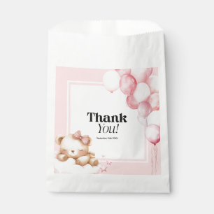 Favoriser Sacs Baby shower Ours rose et Ballons