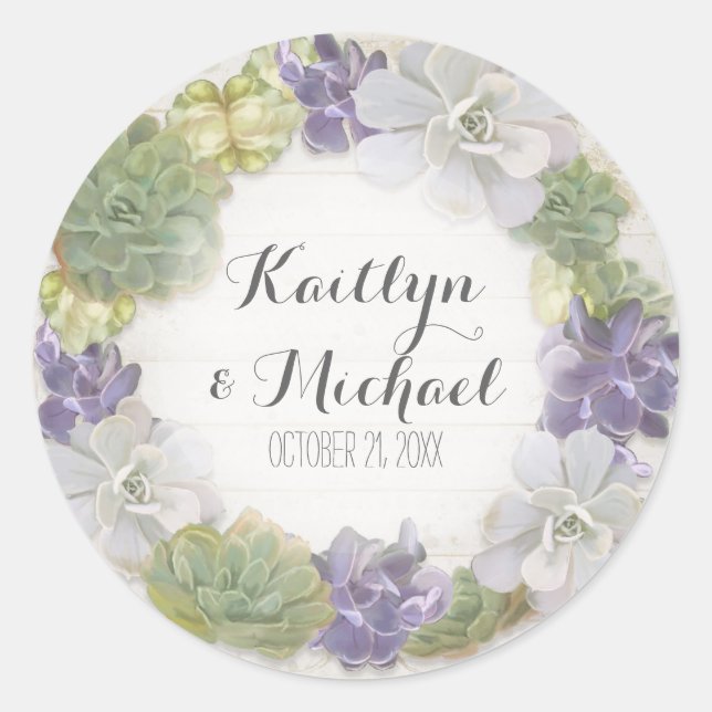 Favoriser Stickers Sac Cadeau Succulent Wooden Wes (Devant)