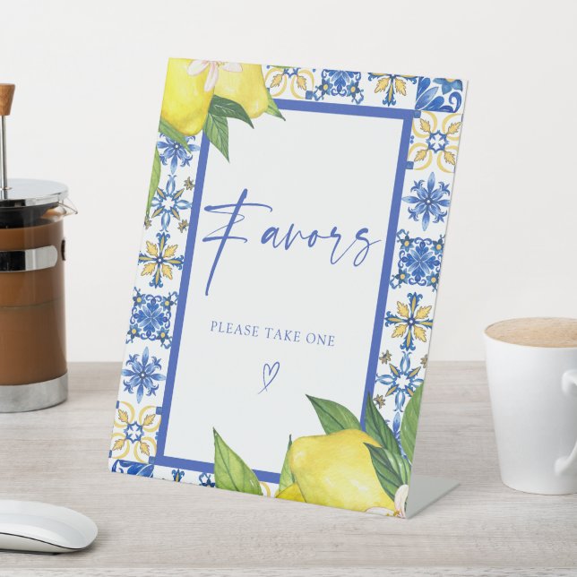 Favorit Blue Tiles Lemons Brautparty Sockelschild (In SItu)
