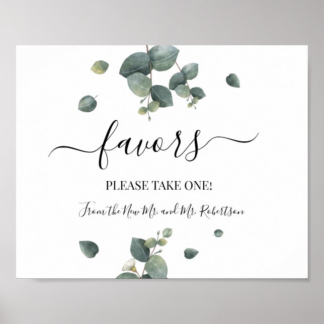 Favorit Duwer Wedding Greenery Eukalyptus Sign Poster (Vorne)
