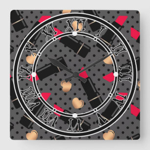 Favorit Lippenstift Quadratische Wanduhr