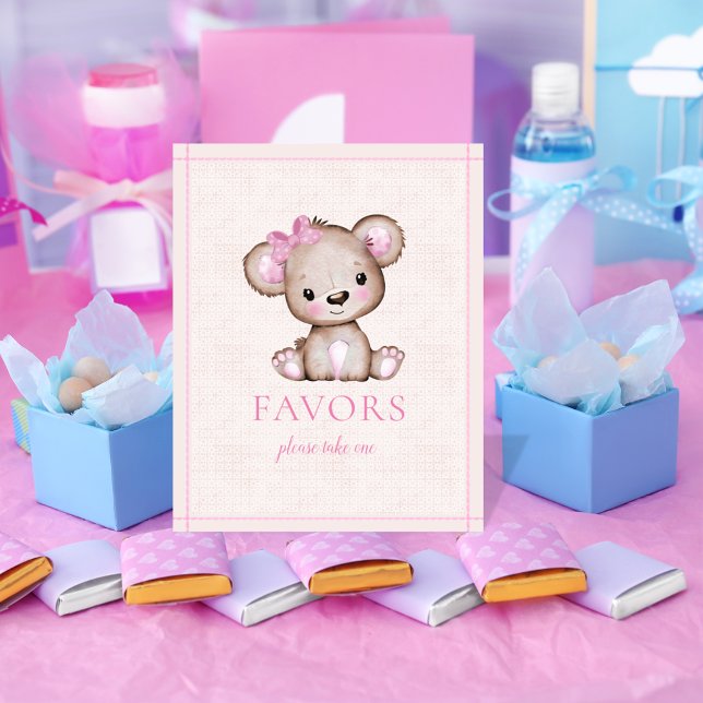 Favorit Table Niedlich Girl Bear Baby Shower Poste Poster (Von Creator hochgeladen)