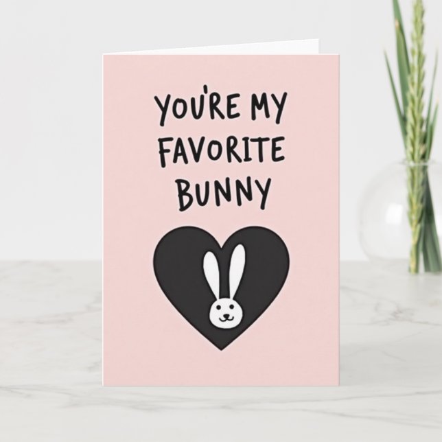Favorite Bunny Love Heart Card Karte (Vorderseite)