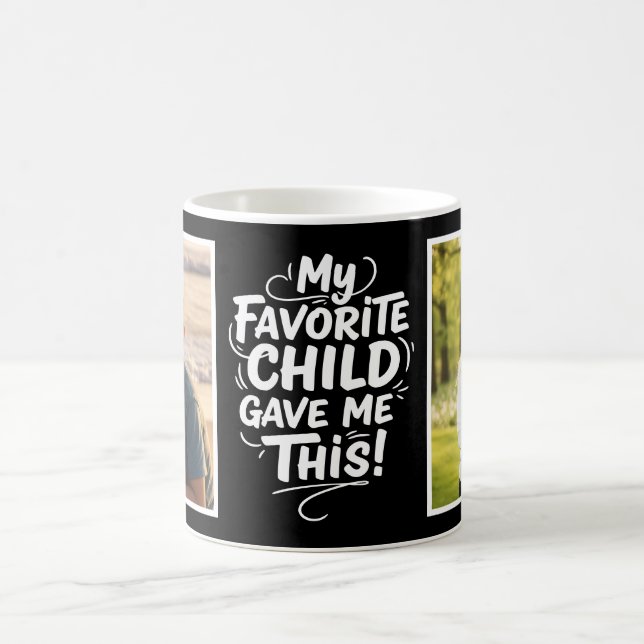 Favorite Child Gave Me This 2 Photo Brush Script  Kaffeetasse (Mittel)