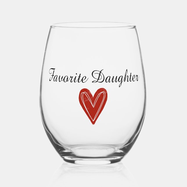 Favorite Daughter Personalizable-Trinkbehälter-Set Weinglas Ohne Stiel (Vorderseite)