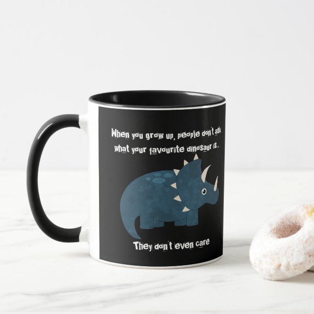 Favorite Dinosaur Triceratops Funny Zitat Tasse (Mit Donut)