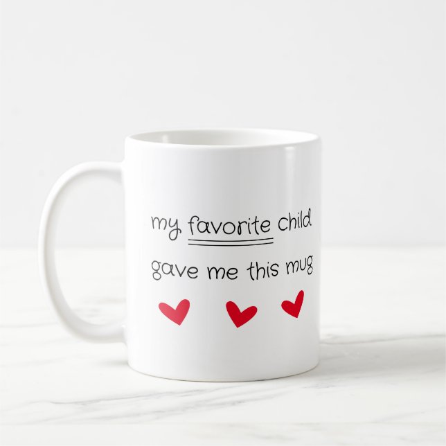 Favorite Enfant mignonne Mère Fête Cadeau Café Mug (Gauche)