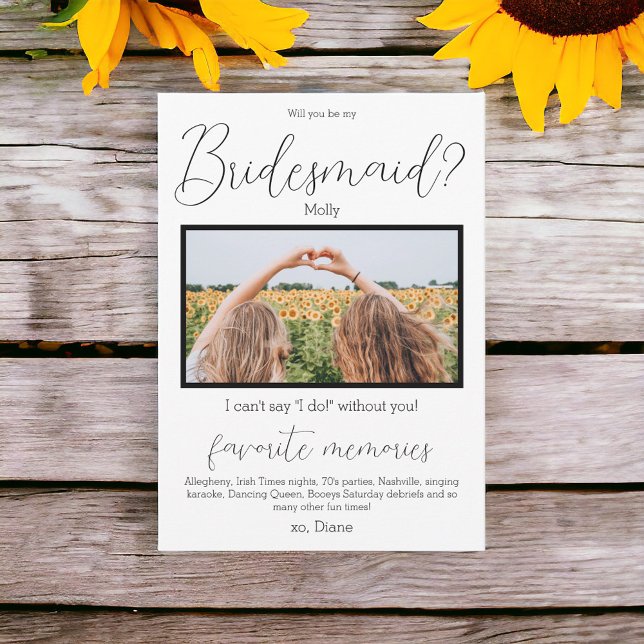 Favorite Erinnerungen Bridesmaid Vorschlag Foto Einladung (Von Creator hochgeladen)