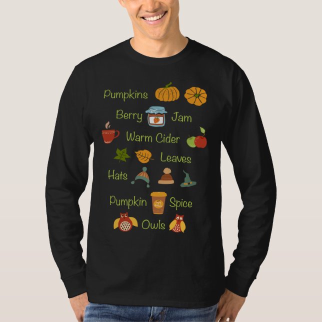 Favorite Fall Things Autumn Season T-Shirt (Vorderseite)