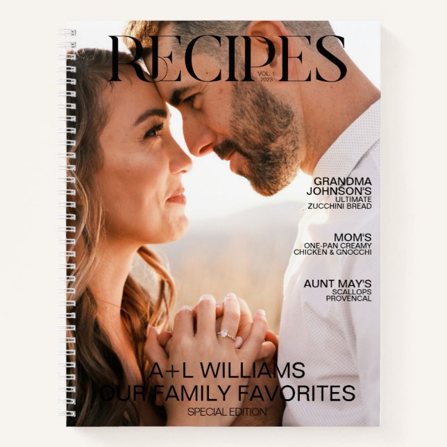 Favorite Family Reecipes 2 Foto Magazine Abdeckung Notizbuch (Vorderseite)