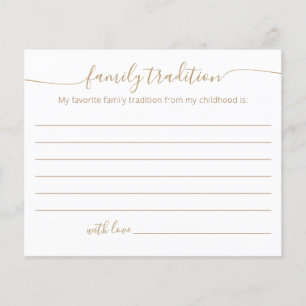 Favorite Family Tradition Card Baby Dusche Party