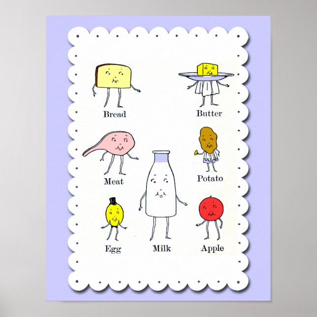 Favorite Foods Vintag Kitchart Poster (Vorne)