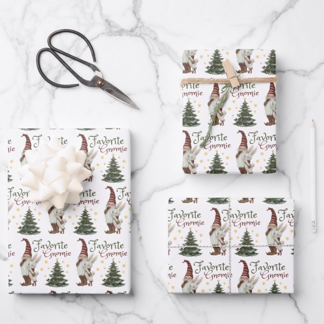 Favorite Gnomie Enveloppement de Noël Feuilles de  (Recto)