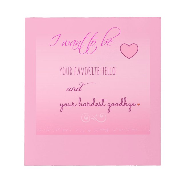 "Favorite Hello" Valentine Notepad Notizblock (Vorderseite)