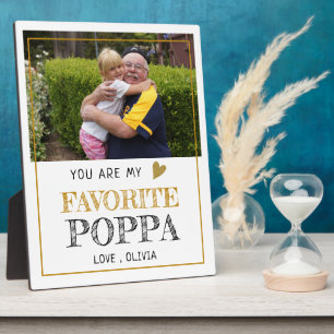 Favorite Poppa Opa Großes Kind Benutzerdefiniertes Fotoplatte