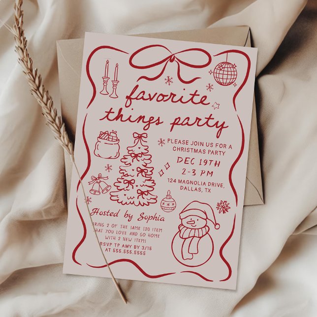 Favorite Things Christmas Holiday Party Invitation (Créateur téléchargé)